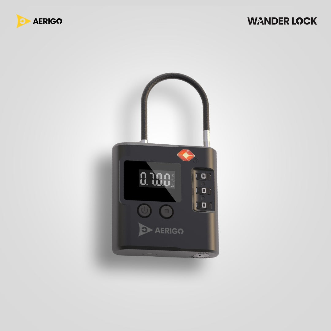 Aerigo Wander Lock – TSA-Approved Smart Luggage Lock with Find My & Built-In Scale